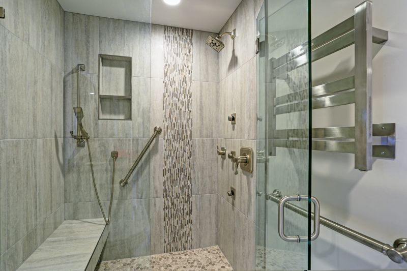 Glass Panel Shower with Minimal Hardware
